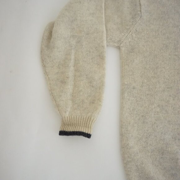 Columbia Shetland Wool V Neck Sweater Cream Knit Outdoor Cabincore Style Large - Picture 7 of 9